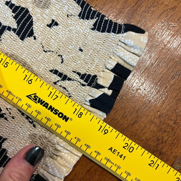 Love the Label Womens Fiona Top Khushi print cream black size XS - Picture 4 of 6